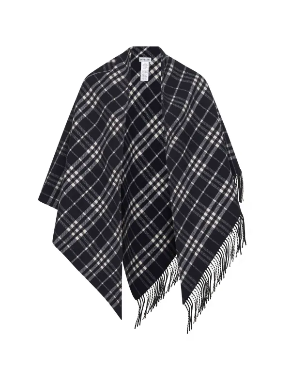 Black Check Wool and Cashmere Cape sold by Lord & Taylor