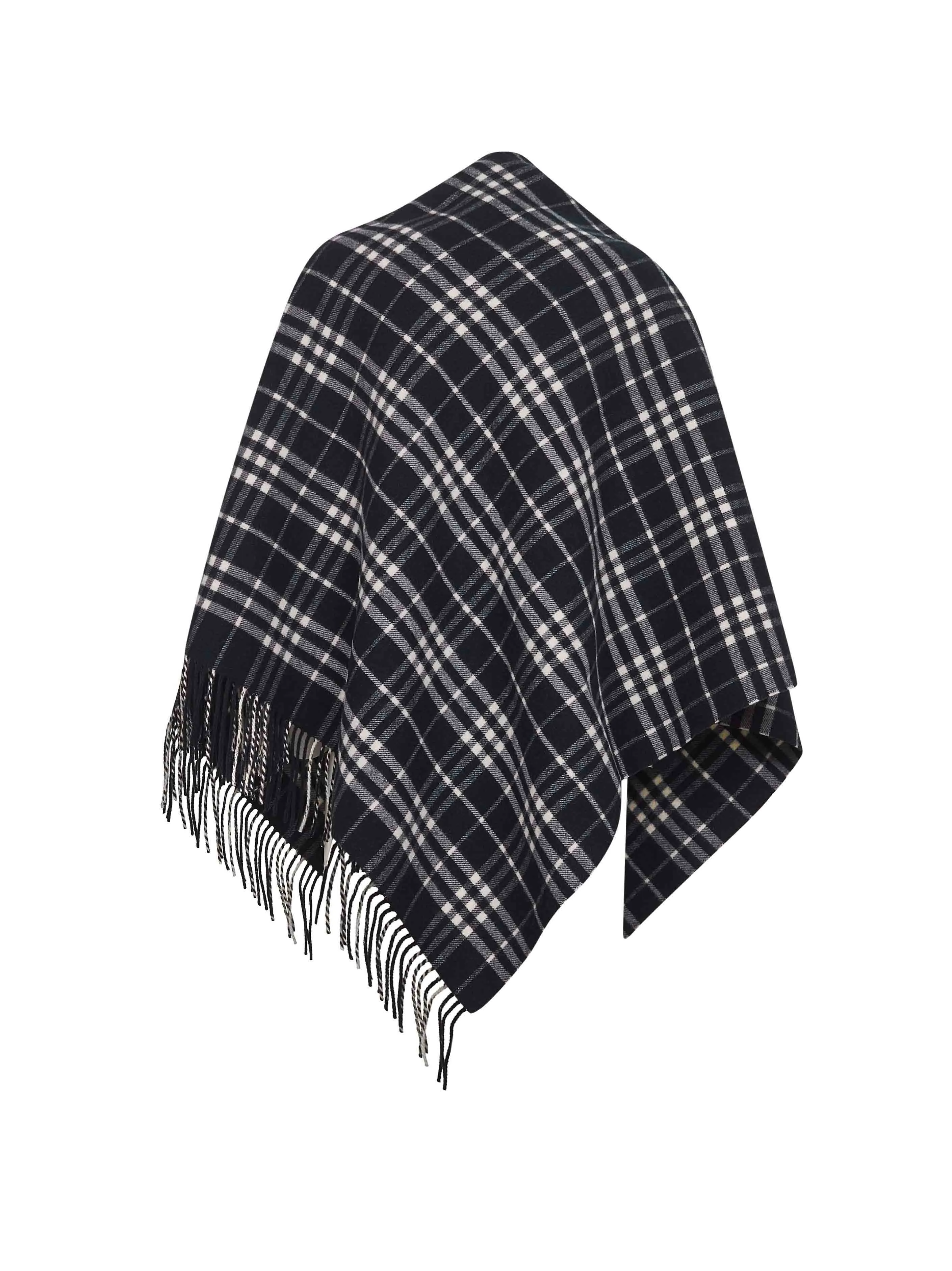 Black Check Wool and Cashmere Cape sold by Lord & Taylor product image thumbnail 2