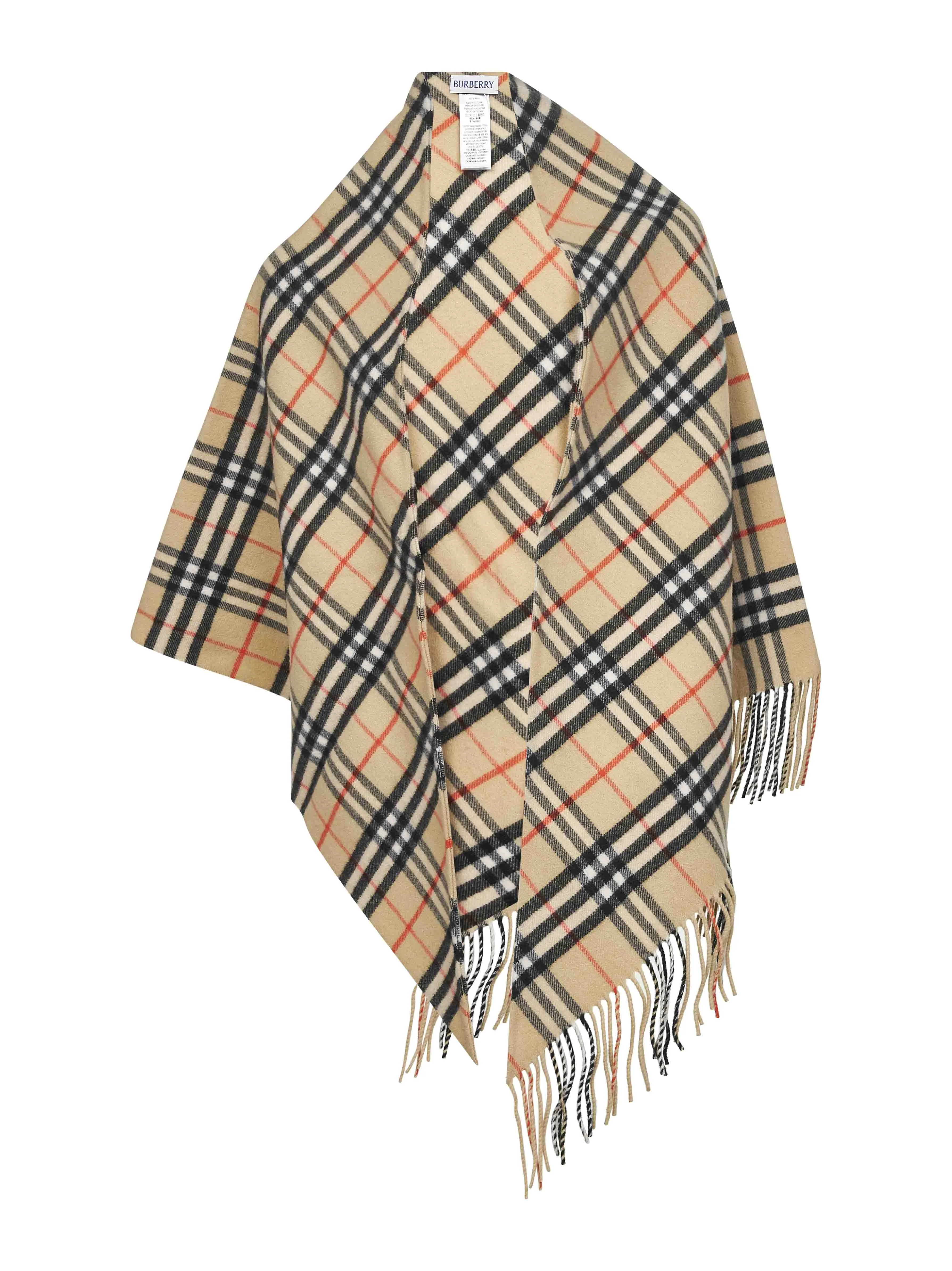 Beige Check Wool and Cashmere Cape sold by Lord & Taylor
