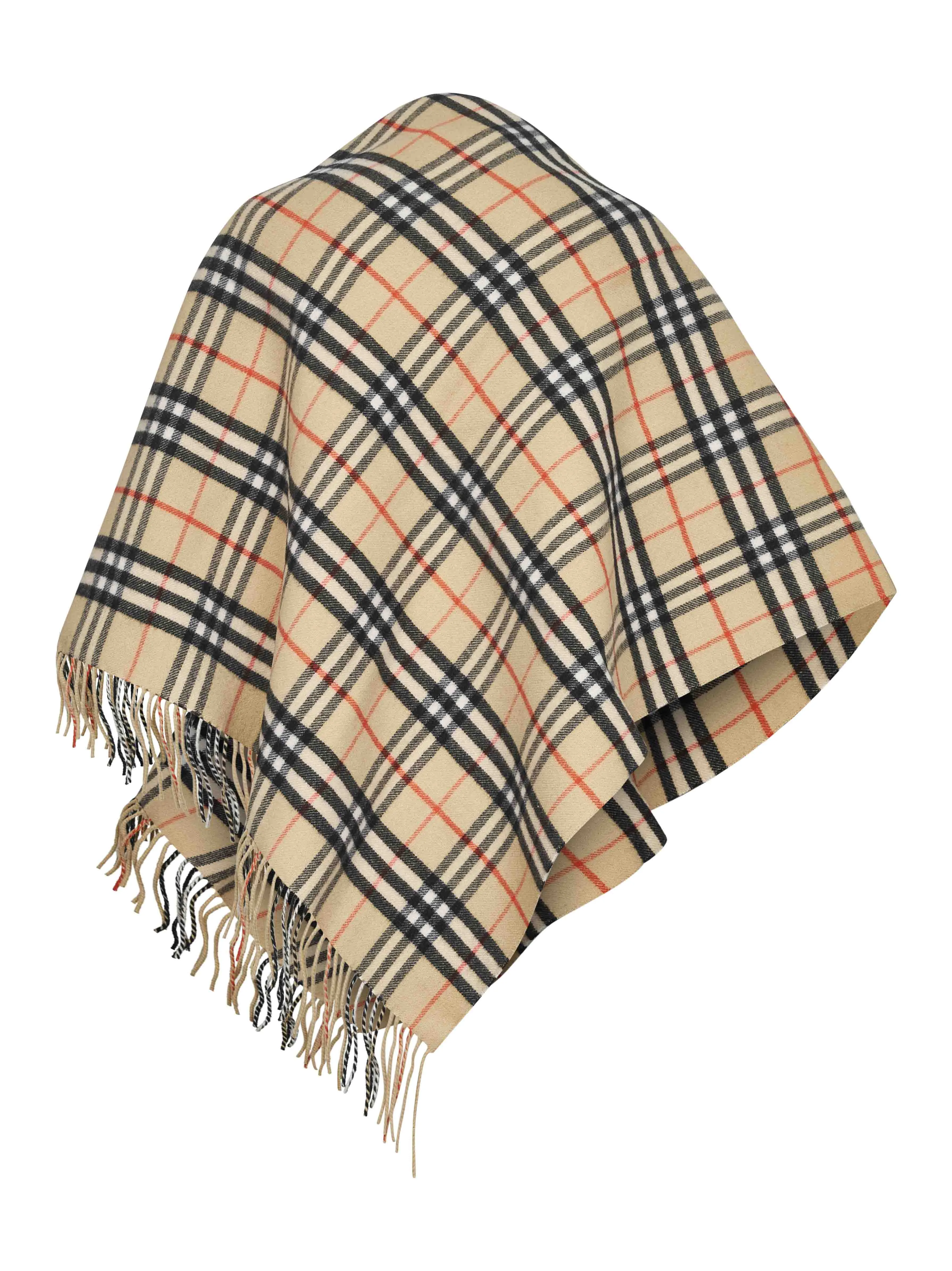 Beige Check Wool and Cashmere Cape sold by Lord & Taylor product image thumbnail 2