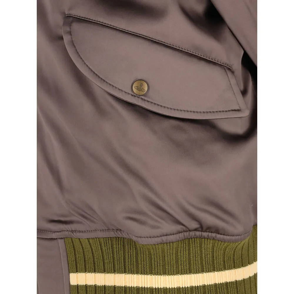 Taupe Ribbed Bomber Jacket sold by Lord & Taylor product image thumbnail 5