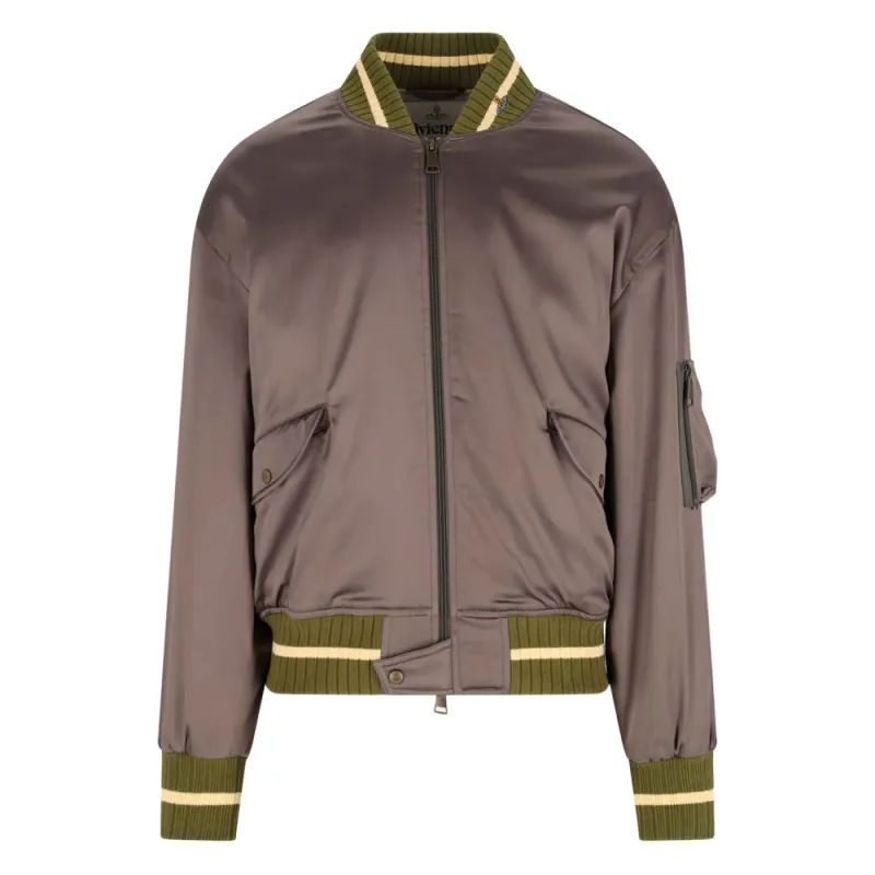 Taupe Ribbed Bomber Jacket sold by Lord & Taylor