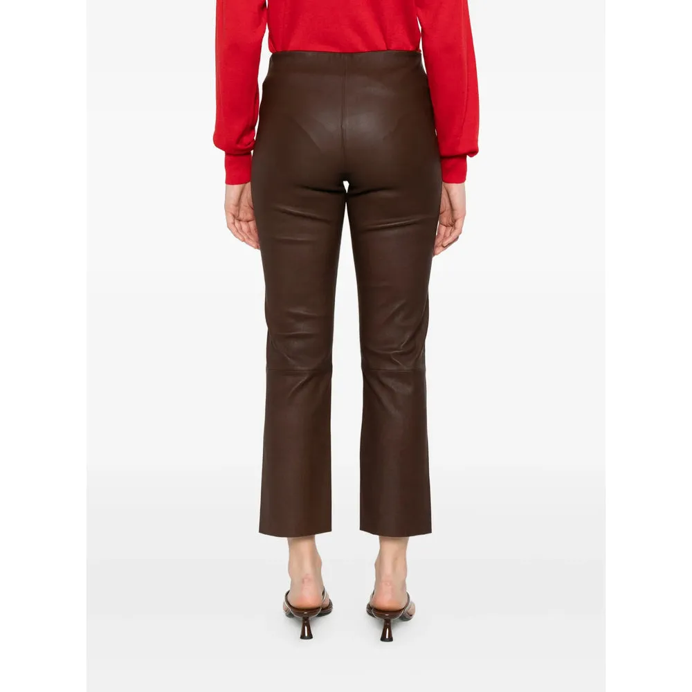Cropped Brown Calf Leather Pants sold by Lord & Taylor product image thumbnail 3