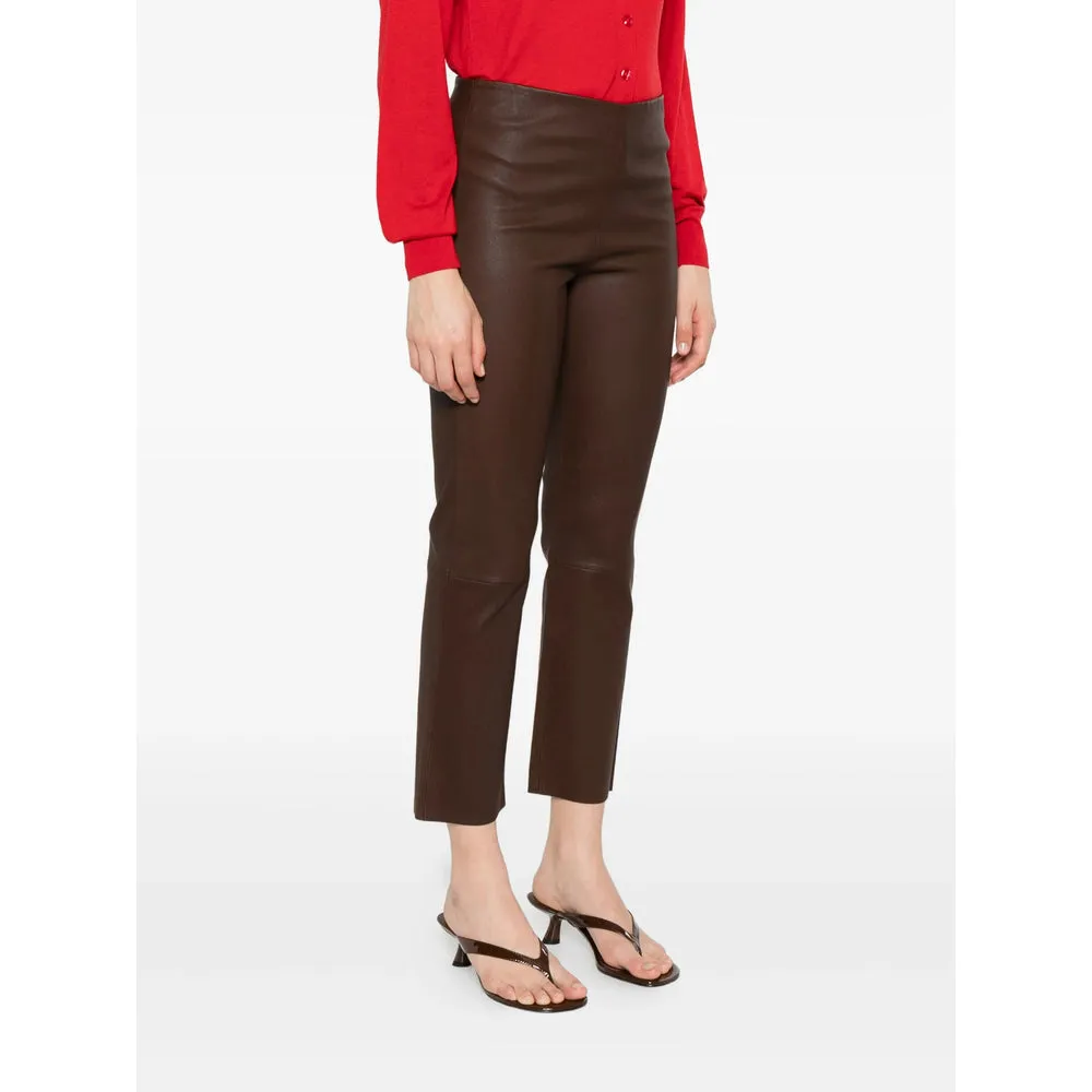 Cropped Brown Calf Leather Pants sold by Lord & Taylor product image thumbnail 4