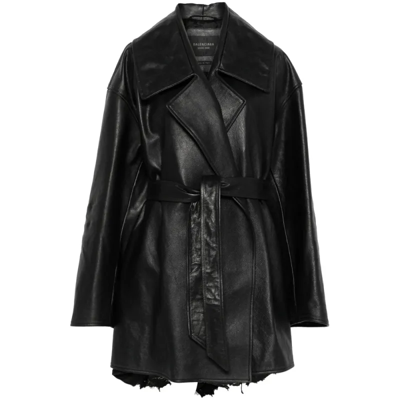Raw-Edge Black Leather Jacket sold by Lord & Taylor