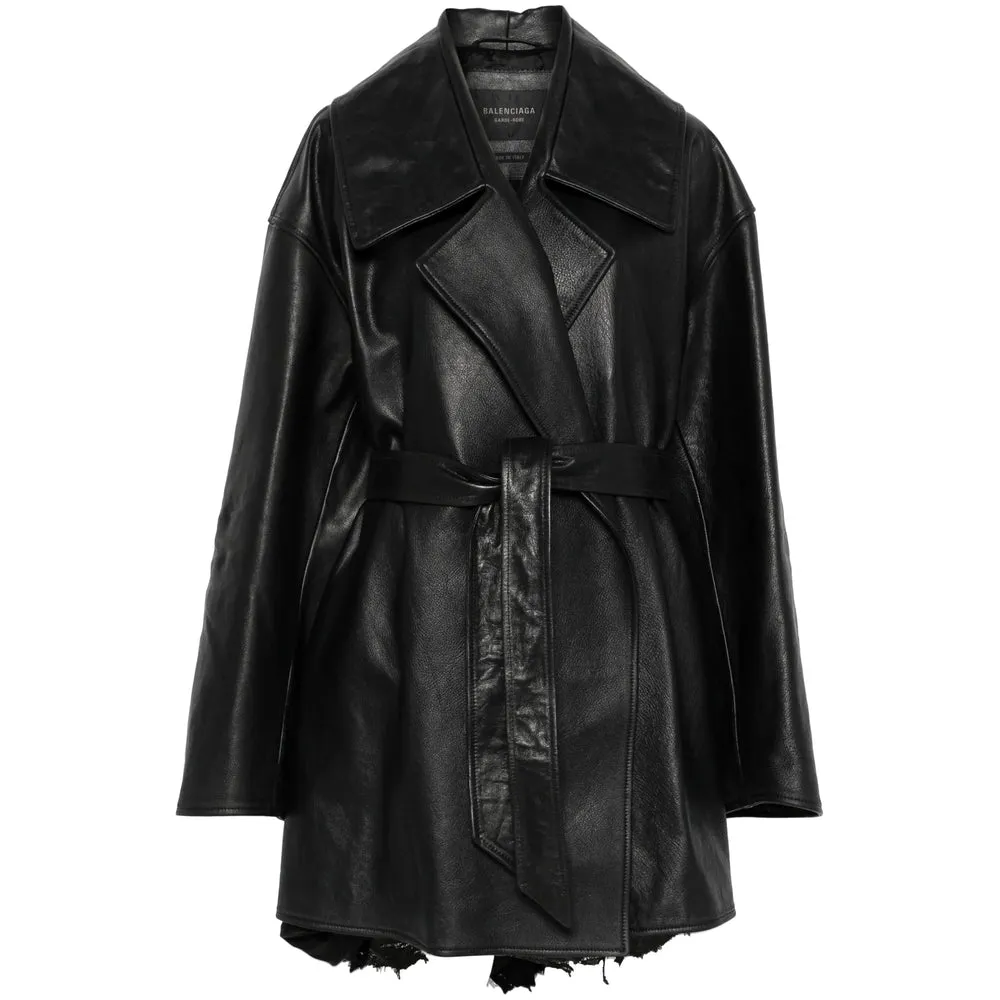 Raw-Edge Black Leather Jacket sold by Lord & Taylor