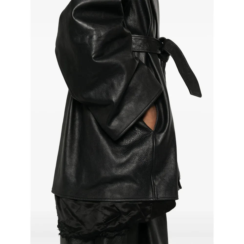 Raw-Edge Black Leather Jacket sold by Lord & Taylor product image thumbnail 2