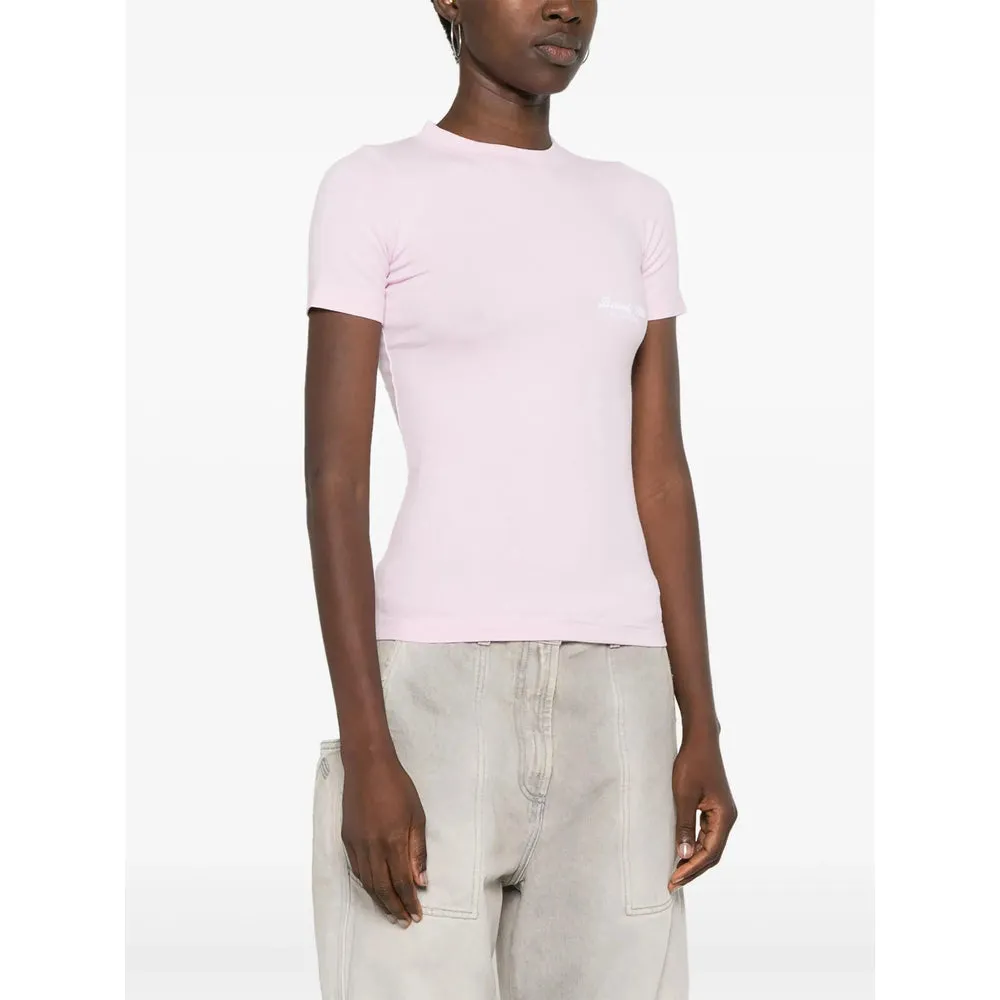 Light Pink Ribbed Cotton-Blend T-Shirt sold by Lord & Taylor product image thumbnail 4