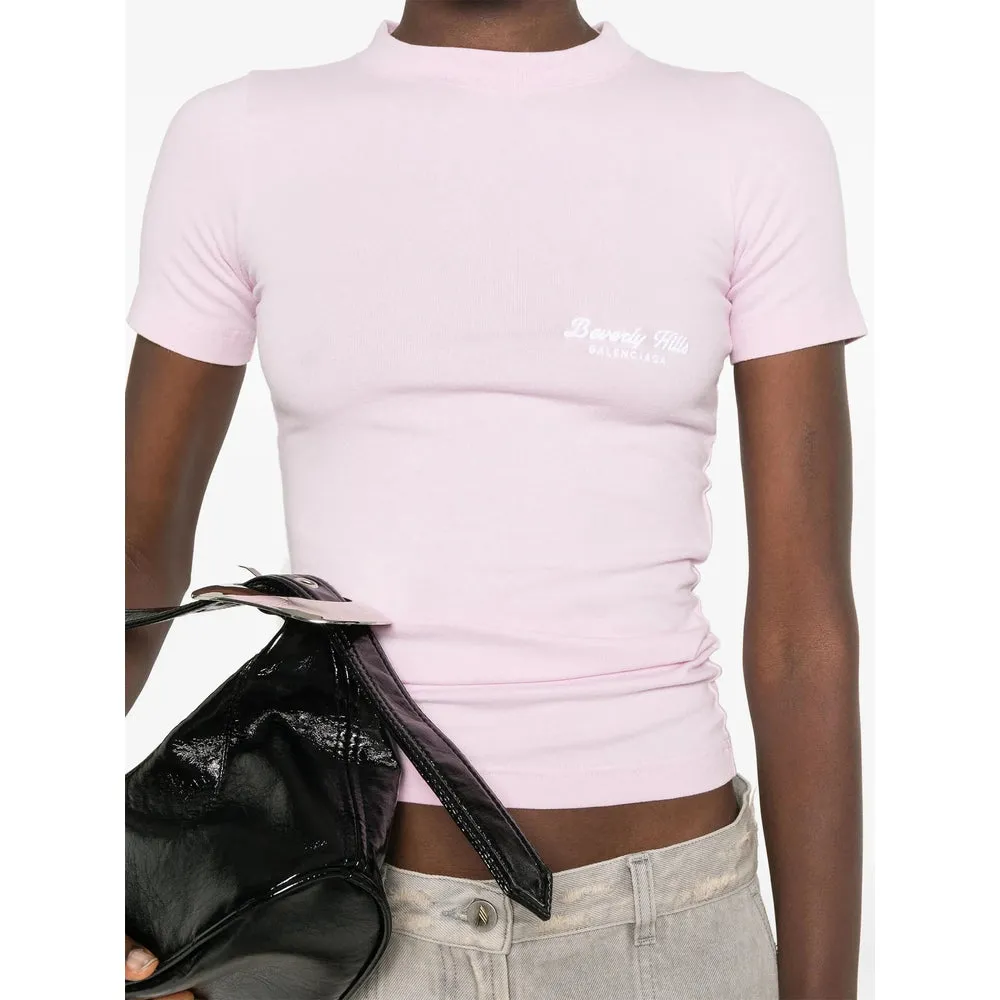 Light Pink Ribbed Cotton-Blend T-Shirt sold by Lord & Taylor product image thumbnail 5