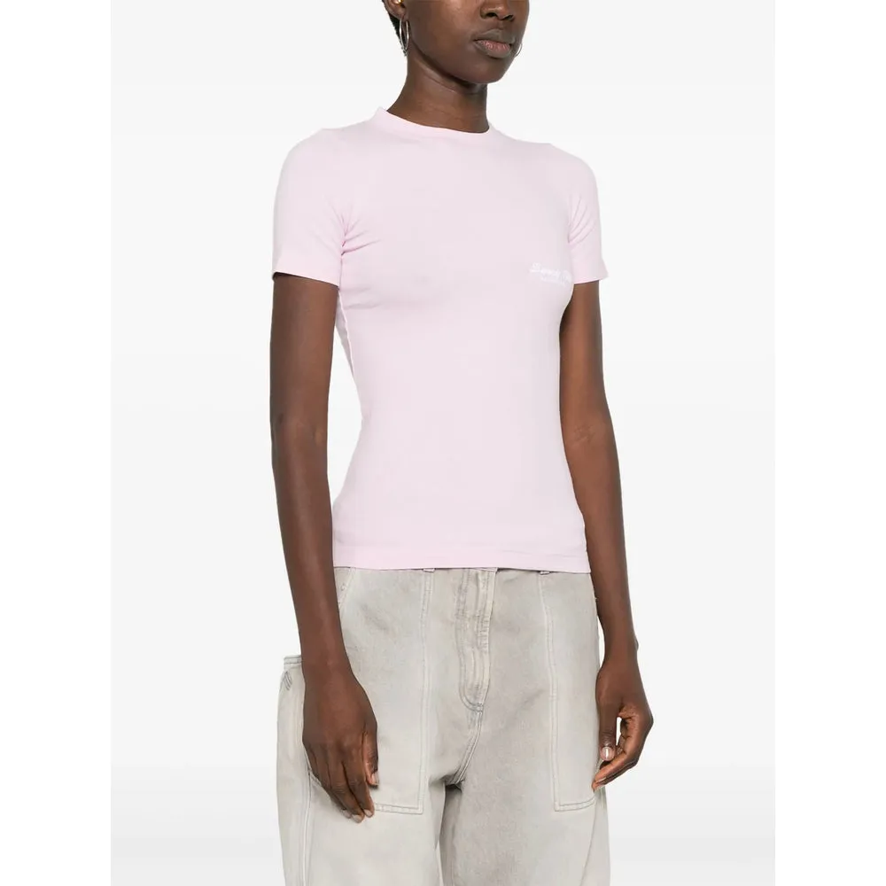 Light Pink Ribbed Cotton-Blend T-Shirt sold by Lord & Taylor product image thumbnail 2