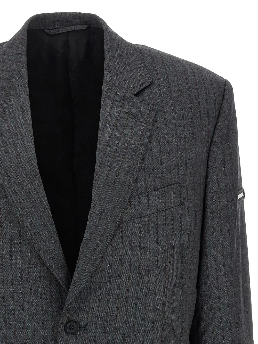 GRAY WOOL BLAZER WITH PINSTRIPE PATTERN sold by Lord & Taylor product image thumbnail 4