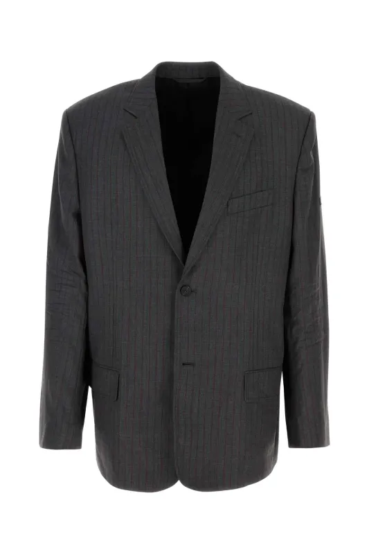 GRAY WOOL BLAZER WITH PINSTRIPE PATTERN sold by Lord & Taylor