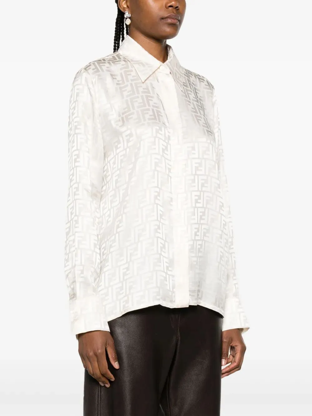 FF SILK OVERSIZED SHIRT sold by Lord & Taylor product image thumbnail 3