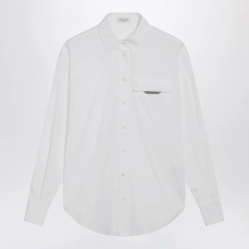 WHITE SHIRT WITH SHINY FLAP DETAIL sold by Lord & Taylor