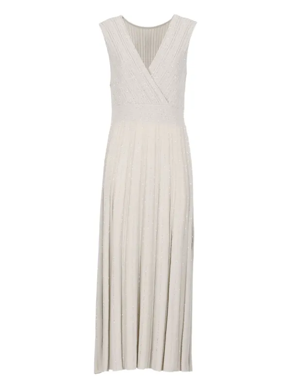 BEIGE PLEATED MAXI DRESS sold by Lord & Taylor