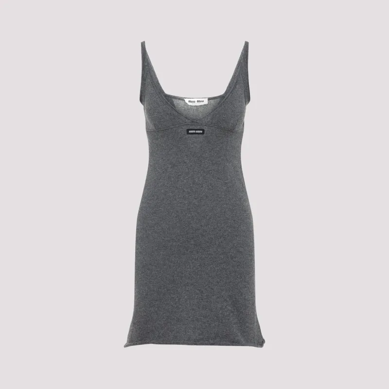 GREY CASHMERE MINI DRESS made by Miu Miu