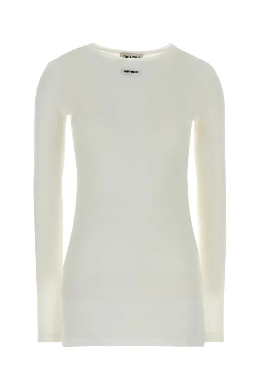 WHITE COTTON MINI DRESS made by Miu Miu