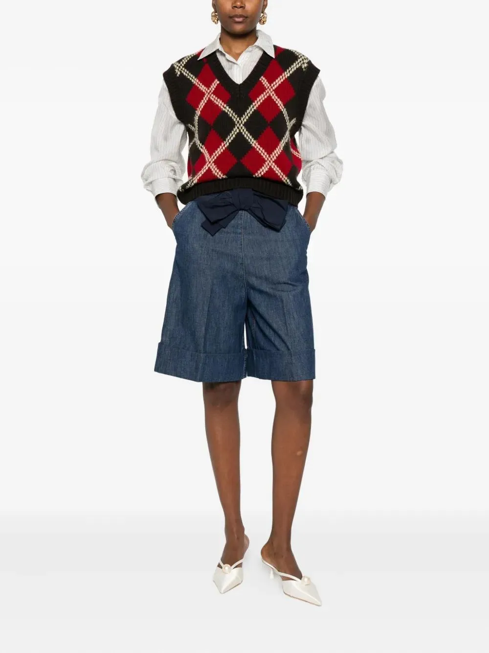 BOW-EMBELLISHED DENIM SHORTS sold by Lord & Taylor product image thumbnail 2