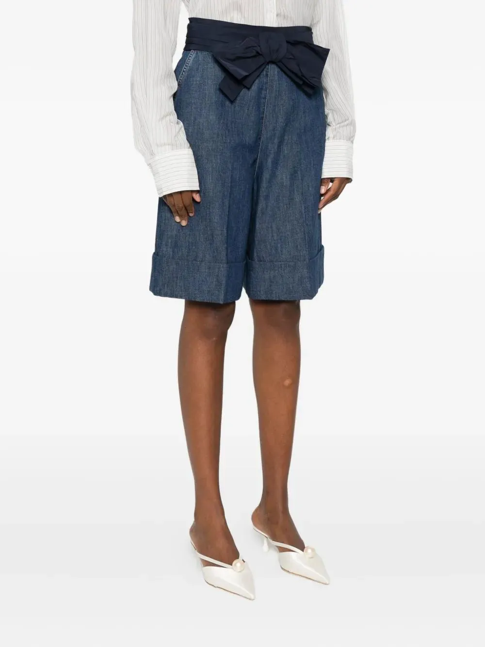 BOW-EMBELLISHED DENIM SHORTS sold by Lord & Taylor product image thumbnail 3