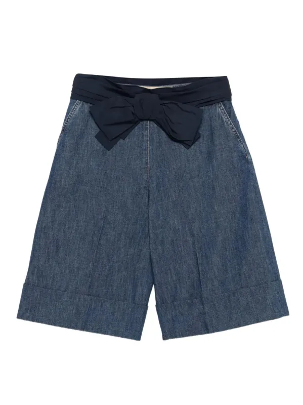 BOW-EMBELLISHED DENIM SHORTS sold by Lord & Taylor