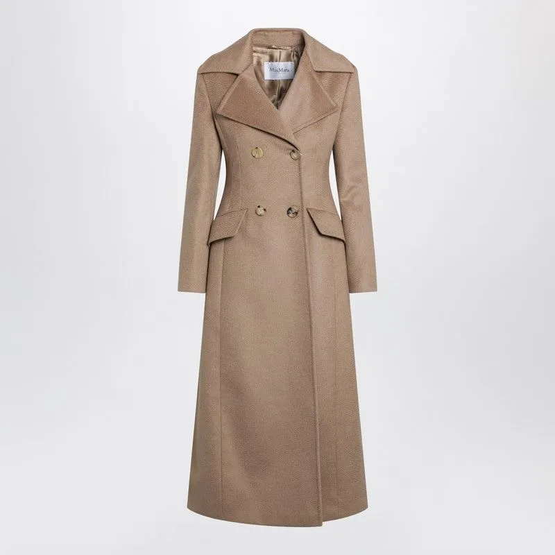CAMEL LONG DOUBLEBREASTED COAT sold by Lord & Taylor