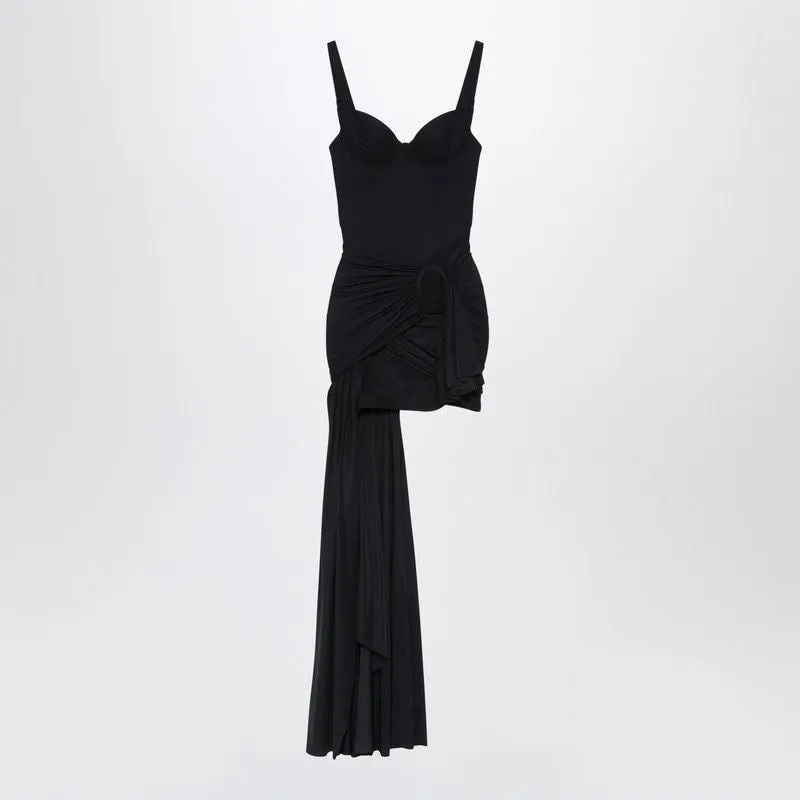 BLACK DRAPED MINI DRESS IN JERSEY sold by Lord & Taylor