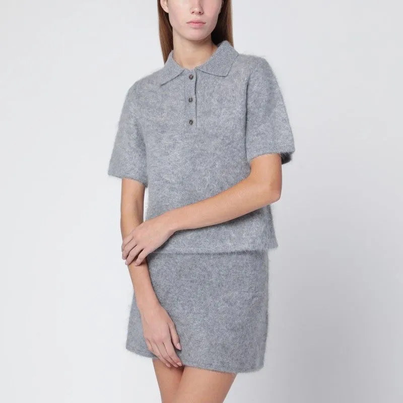 MAIKA POLO IN GREY BRUSHED CASHMERE sold by Lord & Taylor