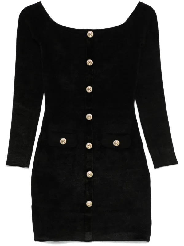 BLACK OFF-SHOULDER MIDI DRESS made by Self-Portrait