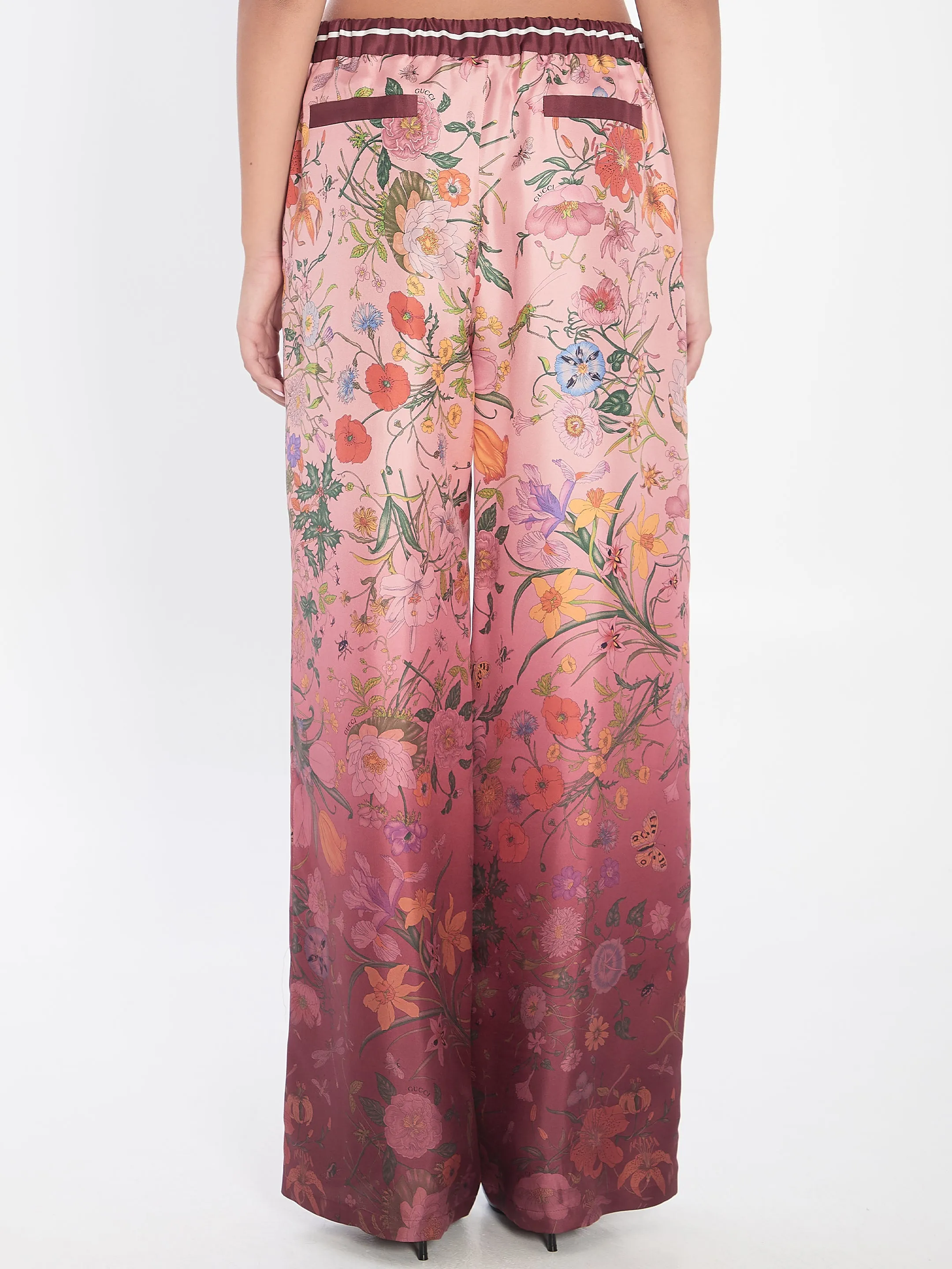 GUCCI SILK TWILL TROUSERS WITH GRADIENT FLORA PRINT sold by Lord & Taylor product image thumbnail 4