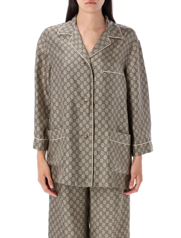 GG SUPREME PRINT SILK SHIRT sold by Lord & Taylor