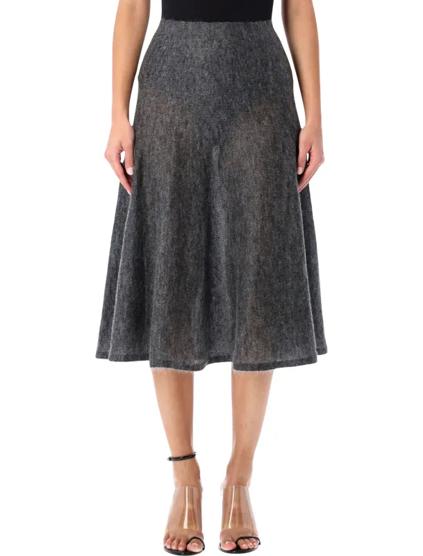 ALAÏA GREY MOHAIR CIRCULAR MIDI SKIRT sold by Lord & Taylor