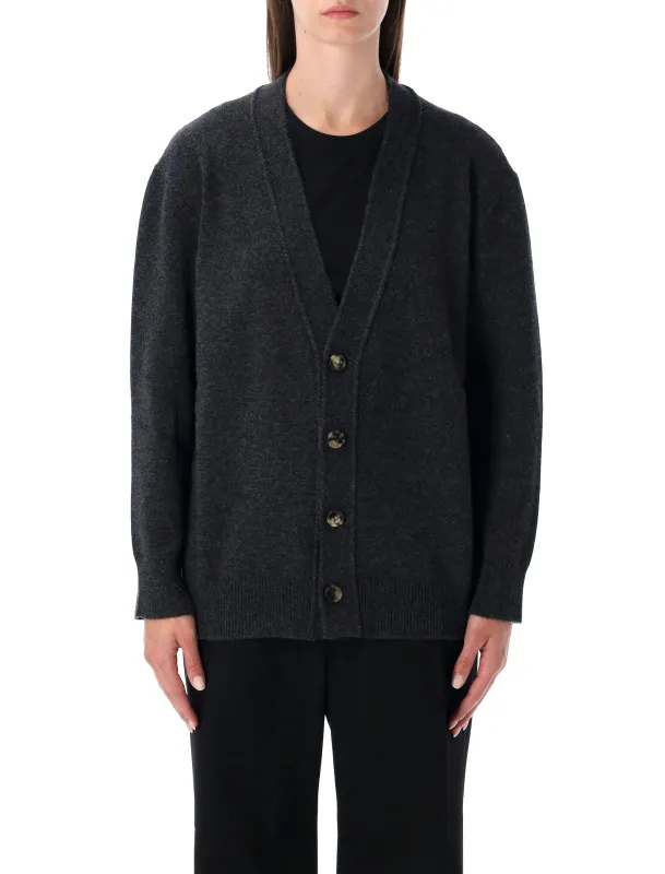 BOTTEGA VENETA CASHMERE CARDIGAN WITH INTRECCIATO LEATHER PATCHES sold by Lord & Taylor