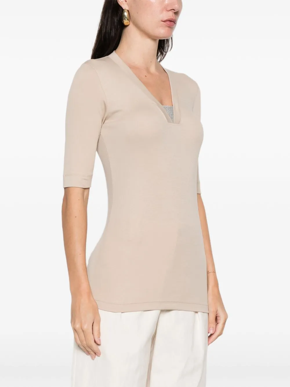 COTTON V-NECKED SWEATER sold by Lord & Taylor product image thumbnail 3