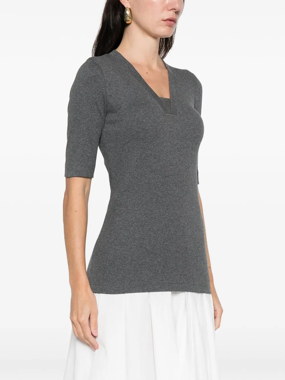 COTTON V-NECKED SWEATER sold by Lord & Taylor product image thumbnail 5