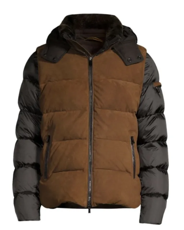 Suede Bomber Jacket With Removable Sleeves sold by Lord & Taylor