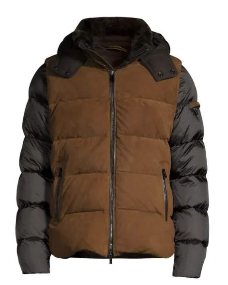 Suede Bomber Jacket With Removable Sleeves sold by Lord & Taylor