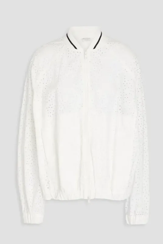 Broderie Anglaise Cotton Bomber Jacket sold by Lord & Taylor