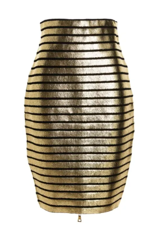 Striped Knit Midi Skirt made by Balmain