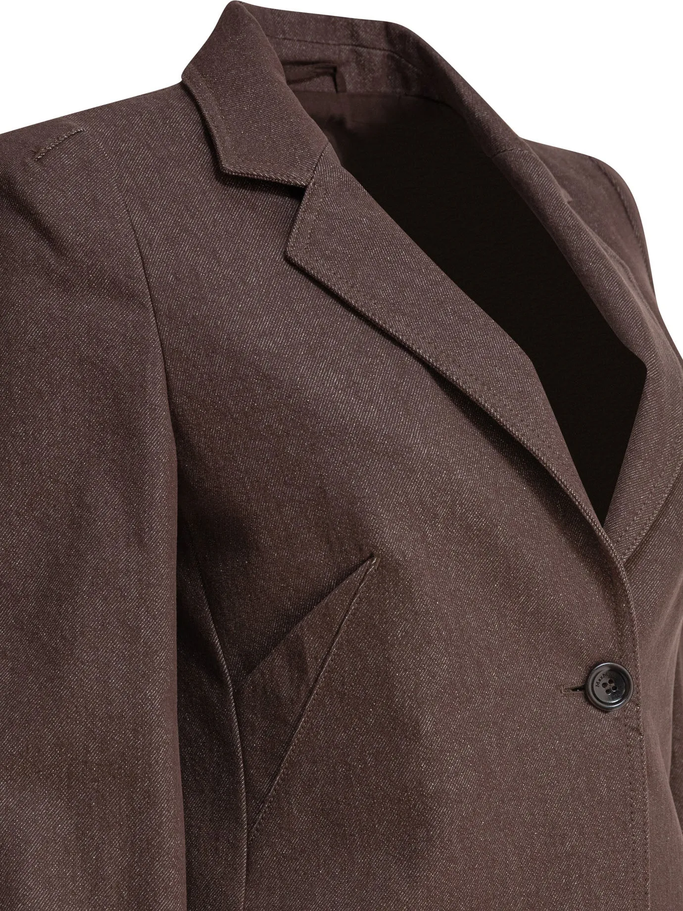 Denim-effect cotton blazer sold by Lord & Taylor product image thumbnail 3