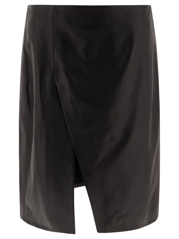 Leather midi skirt sold by Lord & Taylor
