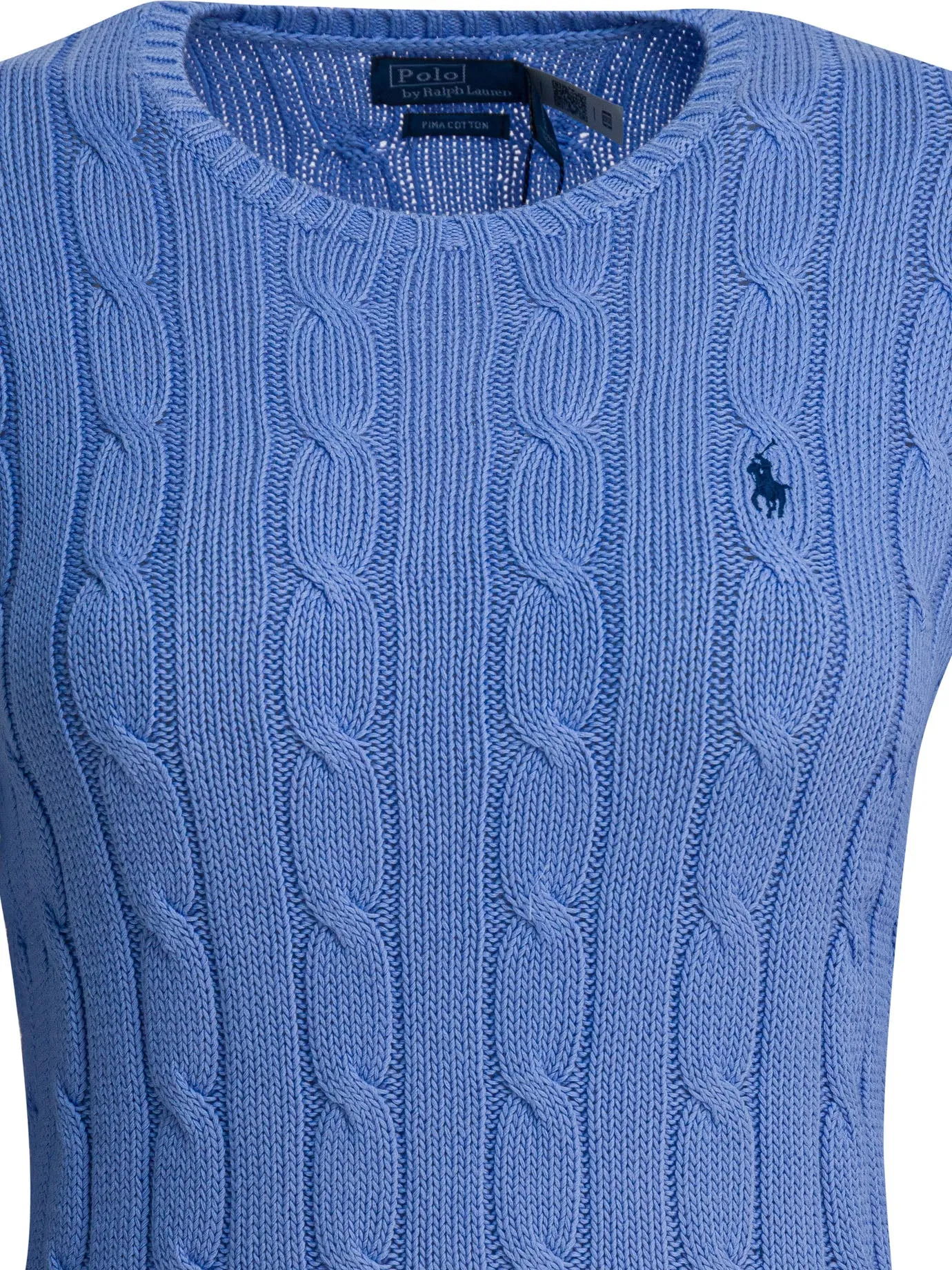 Crew-neck cable-knit sweater with logo sold by Lord & Taylor product image thumbnail 3