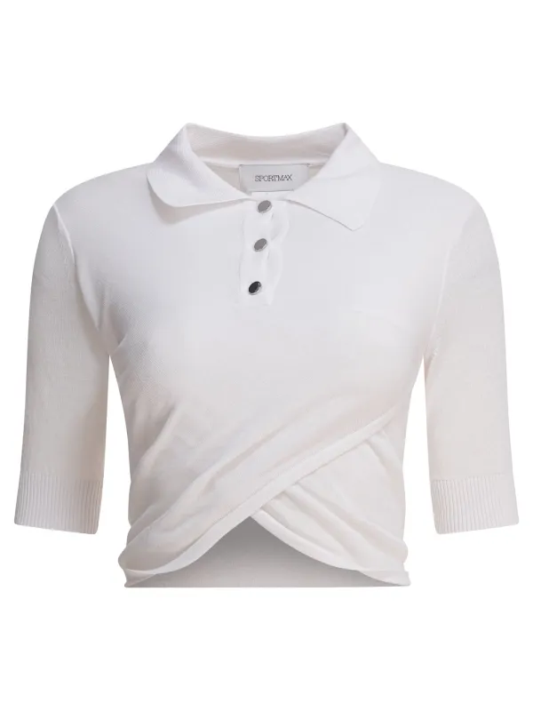 Cropped short-sleeved polo shirt sold by Lord & Taylor