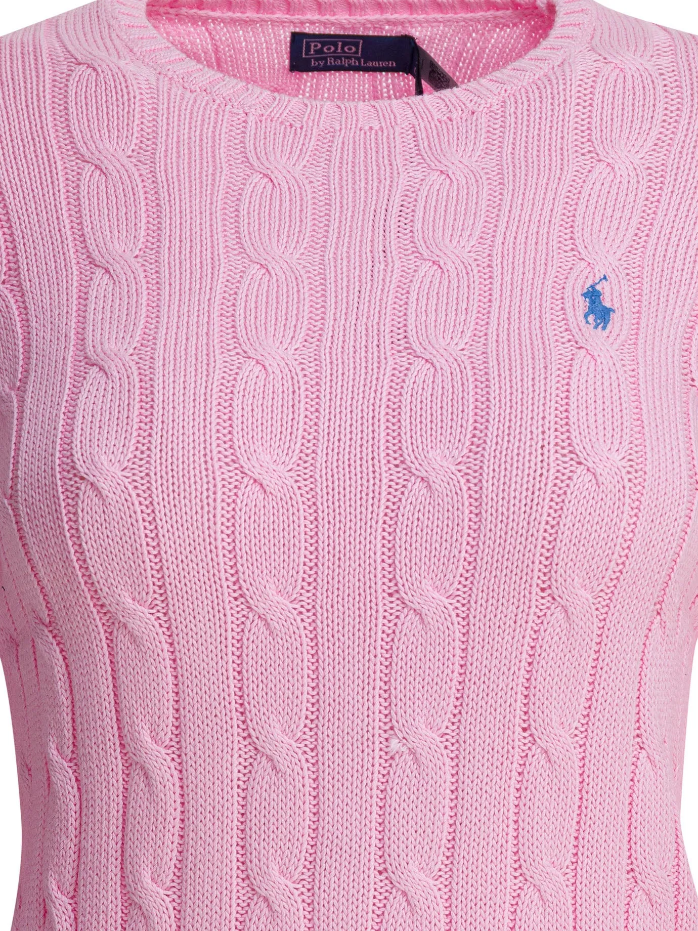 Crew-neck cable-knit sweater with logo sold by Lord & Taylor product image thumbnail 3
