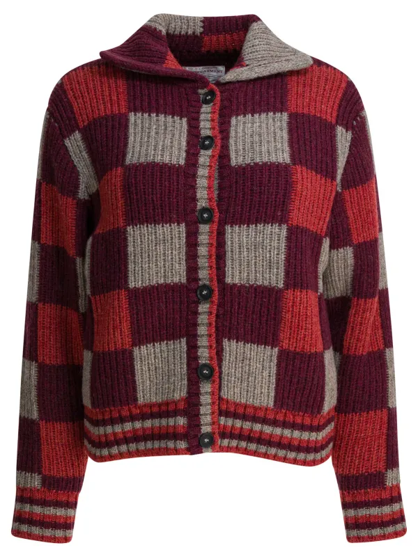 Checkered wool cardigan made by Filson