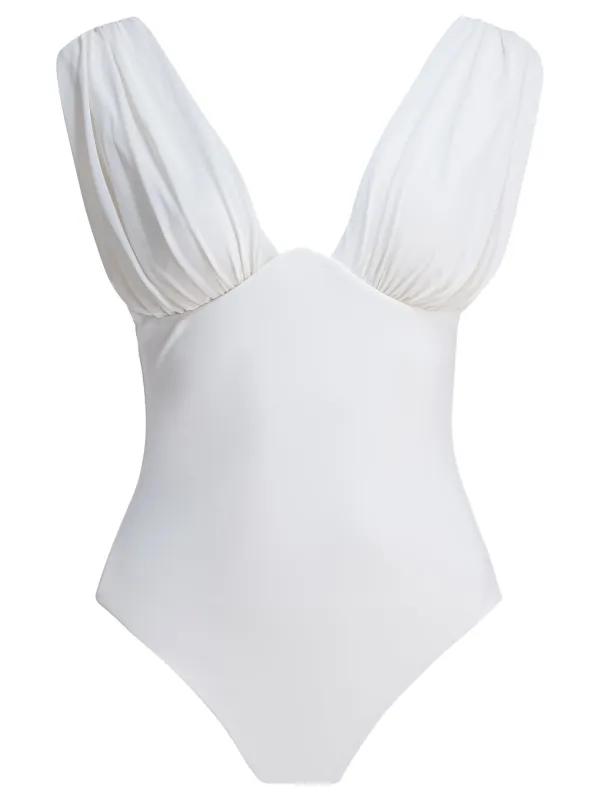 Draped one-piece swimsuit sold by Lord & Taylor
