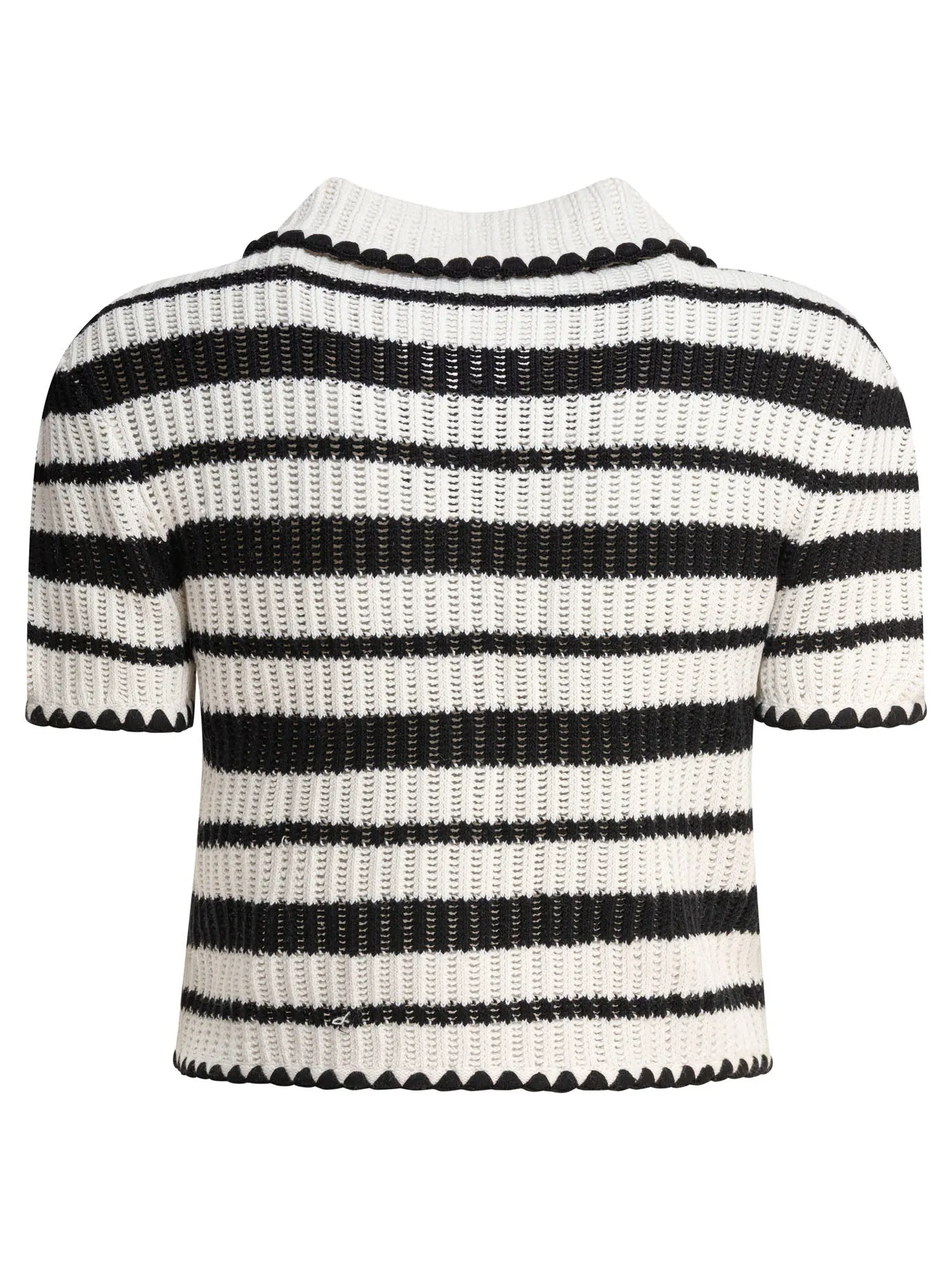 Crocheted polo sweater sold by Lord & Taylor product image thumbnail 2