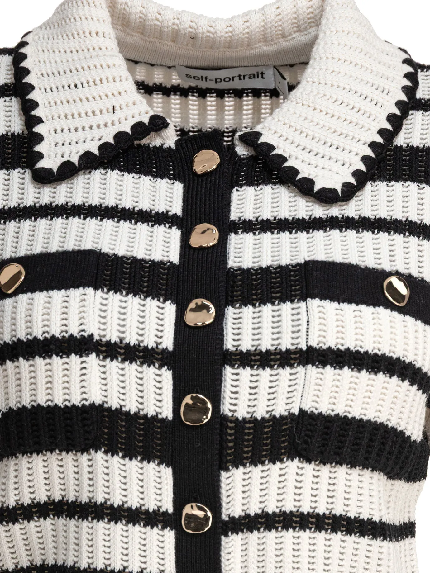 Crocheted polo sweater sold by Lord & Taylor product image thumbnail 3