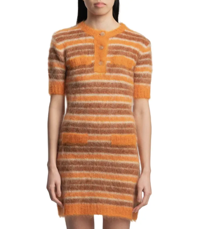 Iconic Brushed Striped Dress in Clay sold by Lord & Taylor