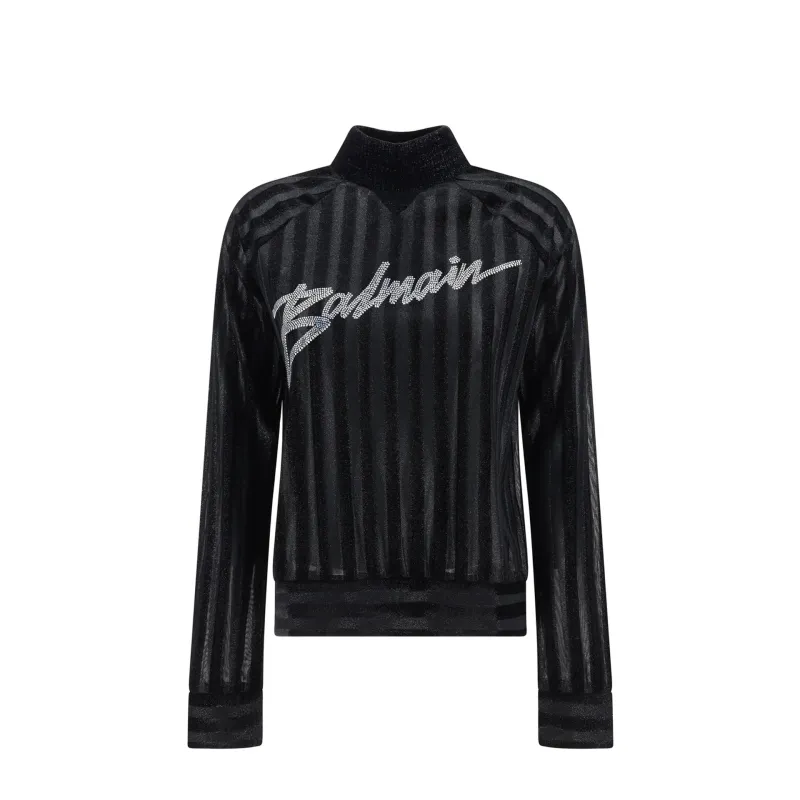 Balmain High-Neck Logo Sweater sold by Lord & Taylor
