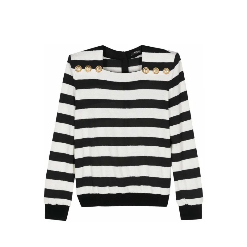 Balmain Striped Jersey Top sold by Lord & Taylor